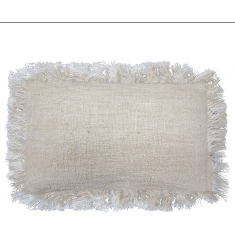 1x Coussin en Lin 30x50cm avec frange- Vendu par 1 (1/4)