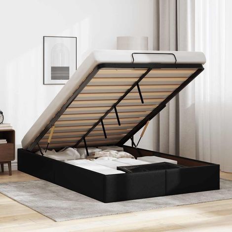 vidaXL Cadre de lit ottoman sans matelas noir 120x200 cm similicuir (1/5)