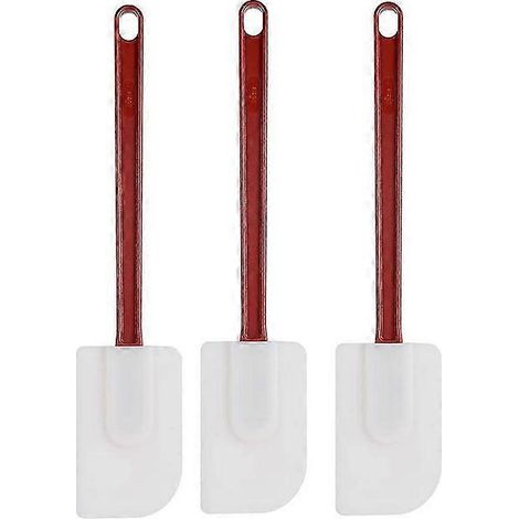 Lot de 3 spatules en silicone résistantes à la chaleur, spatule en silicone, spatule racloir en caoutchouc de 25 cm, pour la cuisine (1/4)