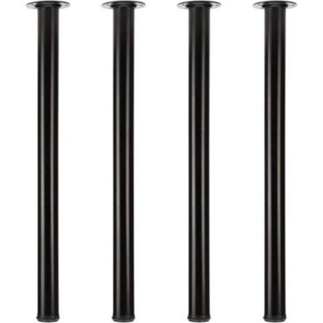 Lot de 4 Pieds de Table réglables en métal - 75 cm - Noir (1/5)