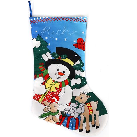 Chaussette De Noël - En Tissu Doux Avec Cordon De Suspension - Pour Décoration Intérieure Et Arbre De Noël - Lot De 1 (1/5)