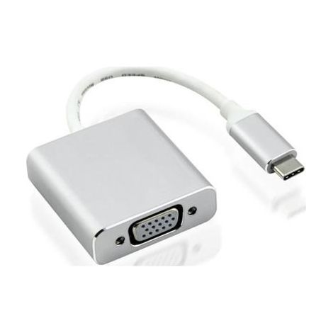 Nilox USB Type-C - VGA M/F adattatore grafico USB Argento (1/2)
