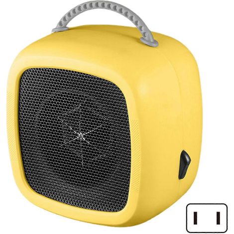 Chauffage d'appoint 600 W à chauffage rapide, mini-chauffage électrique compact avec thermostat, jaune, idéal pour bureau ou chambre. (1/5)