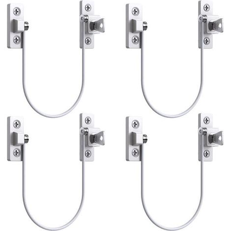 Entrebâilleur de Fenêtre Porte Restricteur - FOLAYA - UPVC - Blanc - A clé - En applique (1/4)