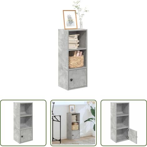vidaXL Rangement livres - Bibliothèque gris béton 31x24x77 cm bois d'ingénierie (1/5)