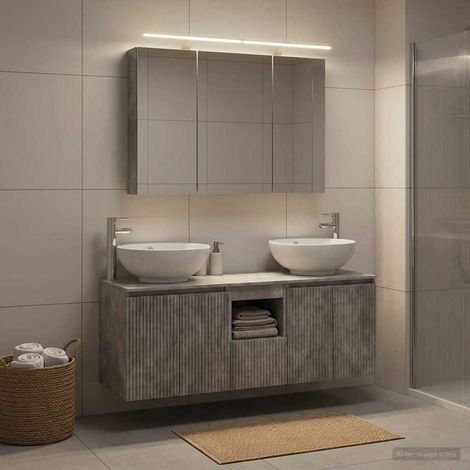 vidaXL Bathroom Cabinet Set 4 pcs Concrete Grey Engineered Wood (1/5)
