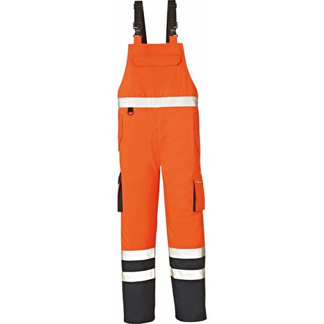 Warn-Wetterschutz-Latzhose CHICAGO leuchtorange/navy Größe XL (1/4)