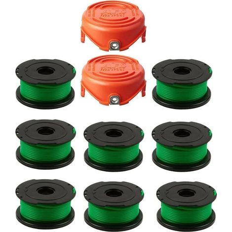 Lot de 8 bobines de fil vert pour débroussailleuse , for Black & Decker GL7033 GL8033 GL9035 A6482 (1/5)