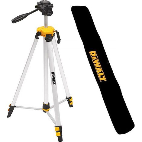 Dewalt – Trépied en aluminium 170 cm – Tête inclinable 360° – Raccord fileté G 1/4" – Pieds télescopiques à deux étages