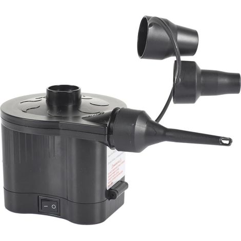 Gonfleur et dégonfleur électrique à piles avec 3 embouts en plastique noir (1/5)