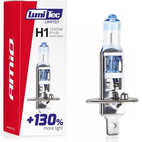 Halogenlampe H1 12V 55W LumiTec limited +130% amio-02130 (1/3)
