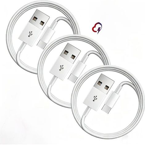 Câble de charge ultra-rapide 100 W 6 A (lot de 3, 1 mètre), câble de données de charge USB Type-C, chargeur rapide, chargeur Type-C (1/5)