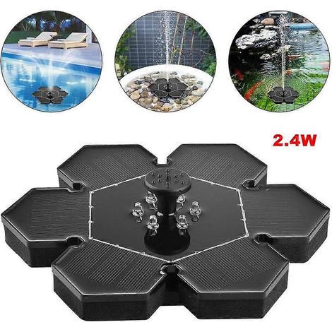 Pompe solaire pour fontaine 2,4 W avec éclairage LED, kit panneau solaire, pompage rapide (1/4)