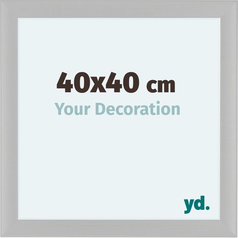 yd. - Cadre photo 40x40 - Blanc Grain de Bois - MDF - Como (1/5)