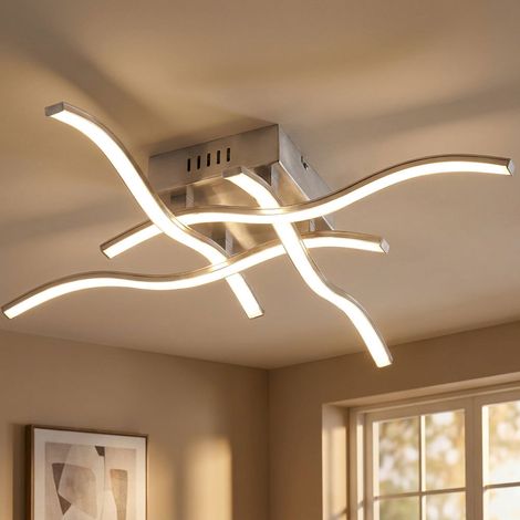 Lampada da soffitto Plafoniera Lampada da soggiorno Lampada design a LED Lampada design Waves L 55 cm
