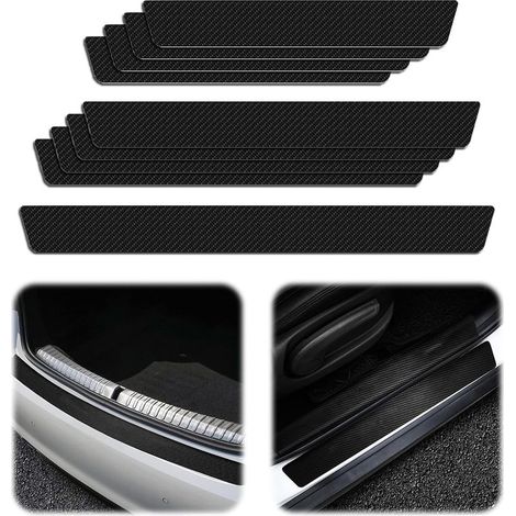 9 Pièces Protection Seuil de Porte Voiture,Bandes de Seuil en Fibre de Carbone Automobile Universel, Anti-Rayures Seuil Portière Voiture,Seuil Voiture Autocollant,pour Convient Plupart des Voit (1/5)