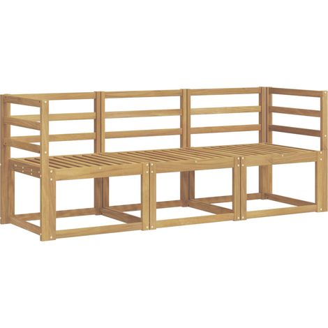 Conjunto de sofás de exterior 3 pcs Blanco 185,5 x 63 x 73 cm vidaXL (1/4)
