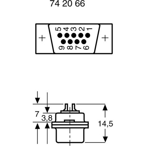 Embase SUB-D mâle 50 pôles 180 ° fût à souder 1 pc(s)