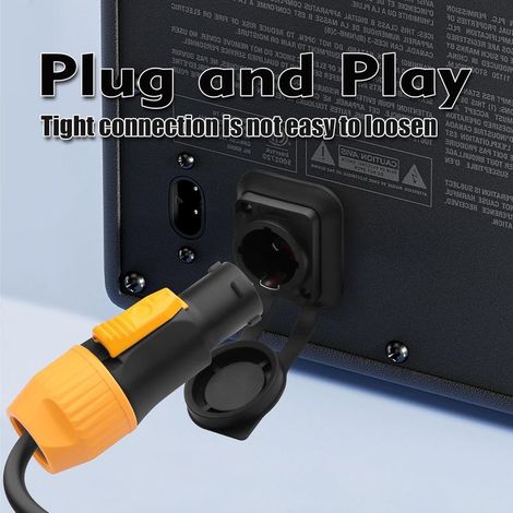 Powercon 3-Pin-Anschluss – weiblicher Stecker und männliche Buchse mit Paneladapter, wasserdichter Stromanschluss für LED-Bildschirme, Bühnenbeleuchtung und Audiogeräte (Eingang) (1/5)
