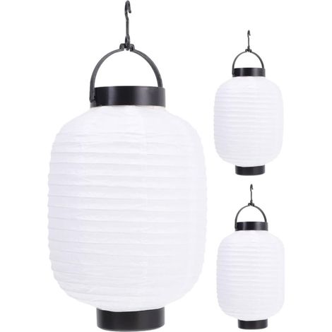 Lanternes Japonaises Papier Blanches Pliables Lot pour (1/5)