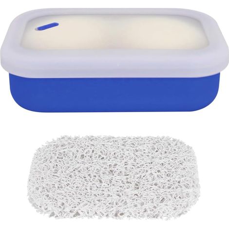 Porte-savon de voyage compact en silicone, anti-fuite, avec drainage et couvercle, idéal camping, sport, dortoir et salle de bain. (1/5)