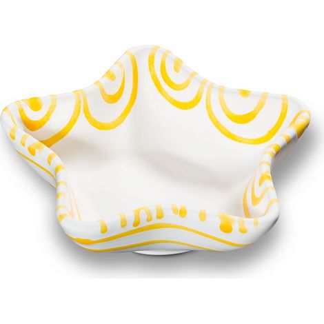 Gmundner Keramik Gelbgeflammt, Sternschale (L: 14cm)