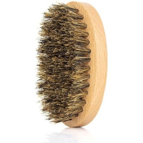 Brosse à barbe - Non spécifié - Ovale - Poils de sanglier - Manche en bois - Compacte et légère (1/4)
