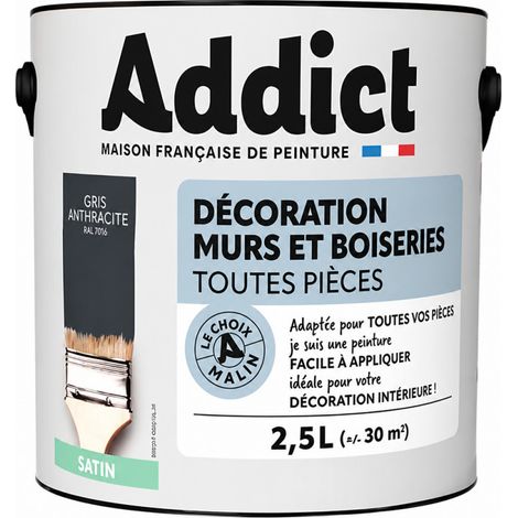 Pintura acrílica satinada de 2,5 litros de manganeso - Addict