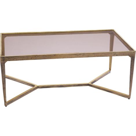 Amadeus - Table basse rectangulaire en verre et aluminium L110 cm Top