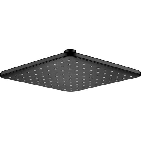 Deante Tête de douche 1-fonction - 201x201 mm - Noir mat - Design carré - Anti-calcaire