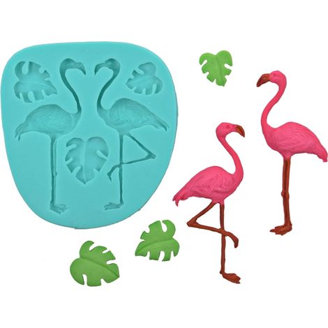 Molde de silicona de flamencos tropicales (1/2)