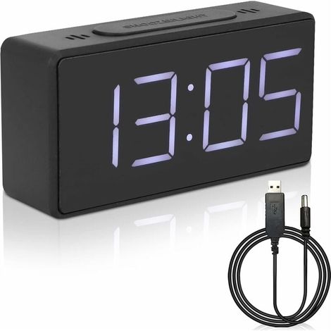 Horloge Numerique - Alarme Sonore Puissante - Affichage LED Doux - Base Stable - Pour Chambre Bureau Etudiant - 1 Piece