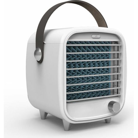 Refroidisseur d'air Portable Climatiseur Mobile USB,4 en 1 Ventilateur Climatiseur Silencieux Humidificateur Purificateur,Mini Refroidisseur d'air Personnel LED pour Maison Bureau Chambre (1/5)