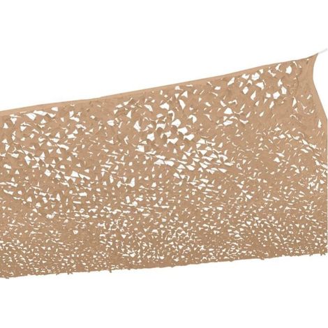 Voile d'ombrage rectangulaire 3x6 M – Camouflage sable – Protection solaire anti-UV – Fixation facile sur murs et arbres (1/5)