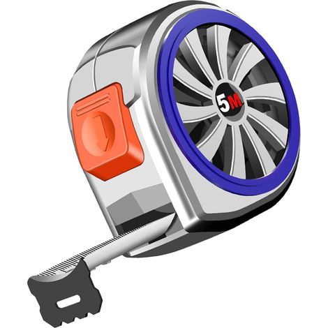Mètre ruban en acier, mètre ruban de menuisier, étanche et antidérapant, outil de mesure creuse de 5 m, mètre ruban portable pour la construction (1/5)