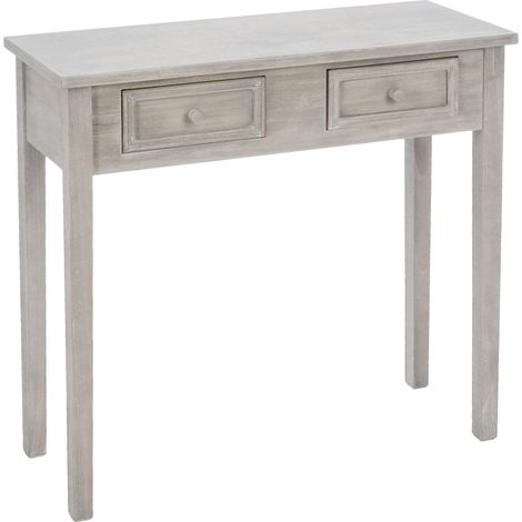 Atmosphera – Console traditionnelle en bois MDF – Dimensions L. 80 x l. 30 x H. 76 cm – 2 tiroirs pour rangement décoratif – Pieds en bois de pin (1/3)