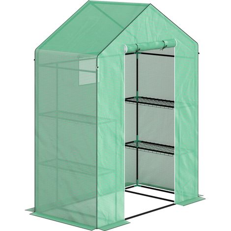 Cette serre, équipée de volets roulants, de fenêtres et d'étagères, possède une structure en acier qui assure isolation et confort thermique. Adaptée. (1/5)