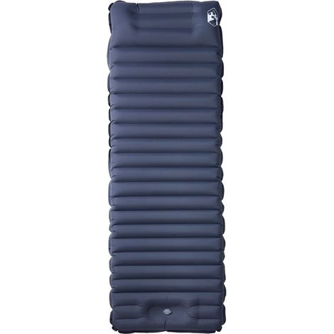 Matelas de camping autogonflant avec oreiller 1 personne gris