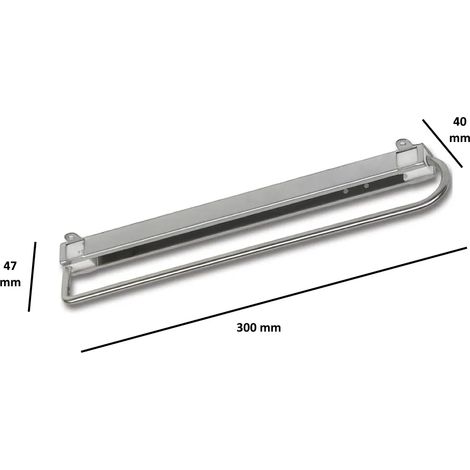 PORTABITI ESTRAIBILE SCH 300mm ACCIAO ARGENTO