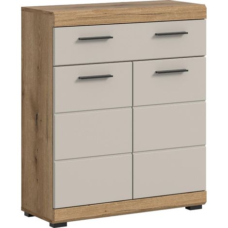 Scout Badschrank 2 Türen, 1 Schublade Kaschmir Dekor matt, Eiche Dekor.