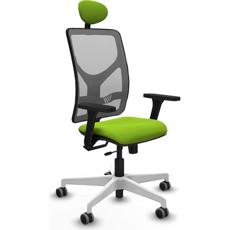 Silla de oficina piqueras y crespo Motilla gris tela base blanca (1/2)