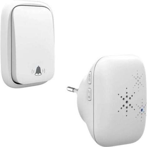 Sonnette extérie sans fil et sans pile EU étanche IP 65 neige pluie humidité, blanc (1/5)
