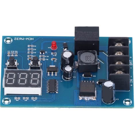 Module régulateur chargeur écran digital 12-24V DC10-30V HCW-M632 platine verre époxy 82x58x18mm relais 20A (1/5)