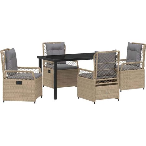 Maison Exclusive - Set da Pranzo per Giardino 5 pcs Beige e Grigio Chiaro (1/5)