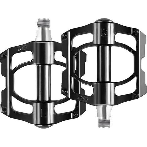 Pédales Vélo MTB Plates en Aluminium CNC - Pédales Larges Antidérapantes avec Pins, Légères et Robustes pour VTT, Vélo de Route et Trekking