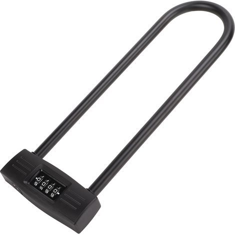 Cadenas antivol à combinaison de 4 chiffres, cadenas réinitialisable à longue anse, pour vélo, moto, Scooter électrique. (1/5)