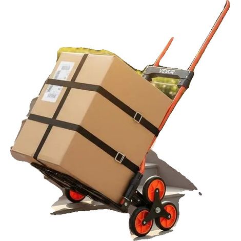Carro para subir escaleras, capacidad de 54 kg, portátil con asa telescópica, color rojo. (1/2)