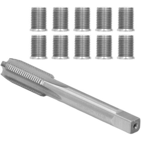 Outil Universel Pratique de Réparation de Filetage de Bougie d'allumage, Boulon M10x1,25 + Kit de Robinet M12x1,25 pour l'entretien Automobile