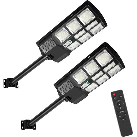 SWANEW 2 PCS 300W Straßenlaterne Solar-Bewegungsmelder mit Fernbedienungsmodi, 600lm Solarleuchten für den Außenbereich (1/5)