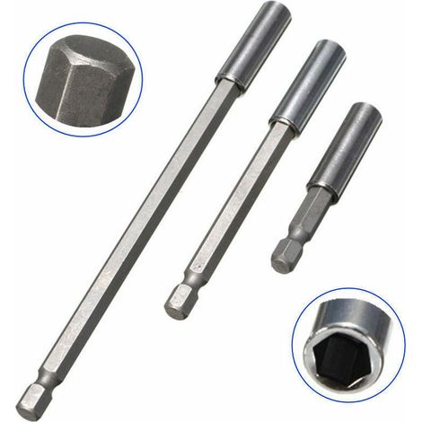 Ensemble de 3 embouts de tournevis électrique de 75/100/150 mm avec rallonge magnétique et adaptateur à connexion rapide 1/4 pouce